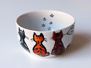 Чашка с котами, роспись керамики